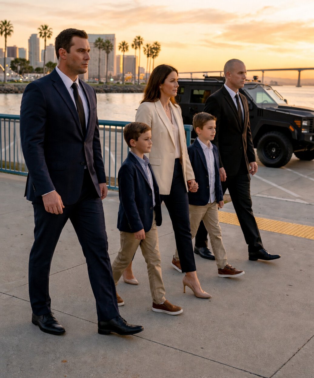 Pentagon bodyguard specialist providing close protection for client in San Diego