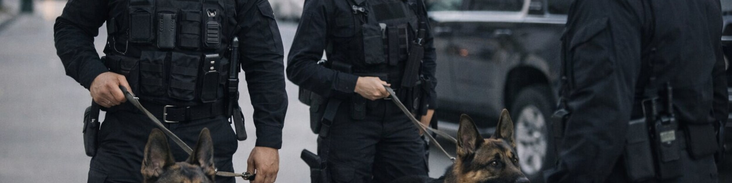 Pentagon K9 detection dog and handler providing explosive screening at Orange County event