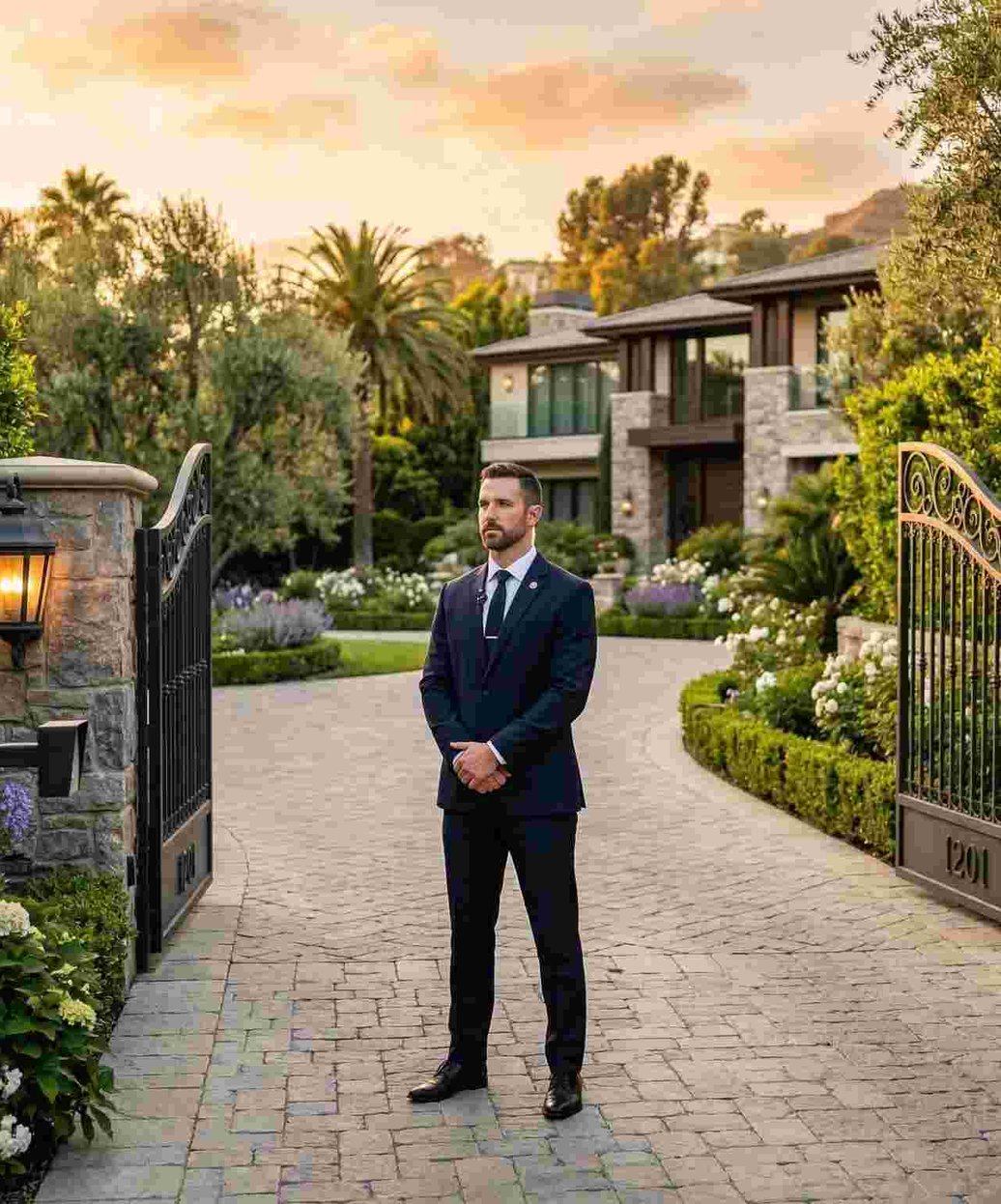 Pentagon estate security specialist providing residential protection for UHNW family in Southern California