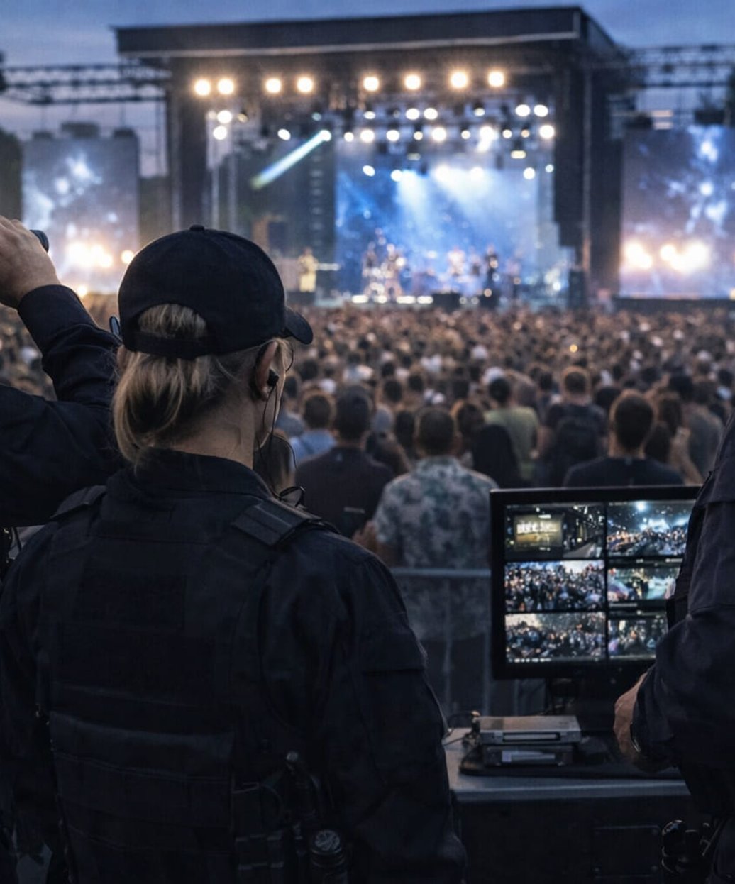 Executive protection specialist conducting security briefing before high-profile event