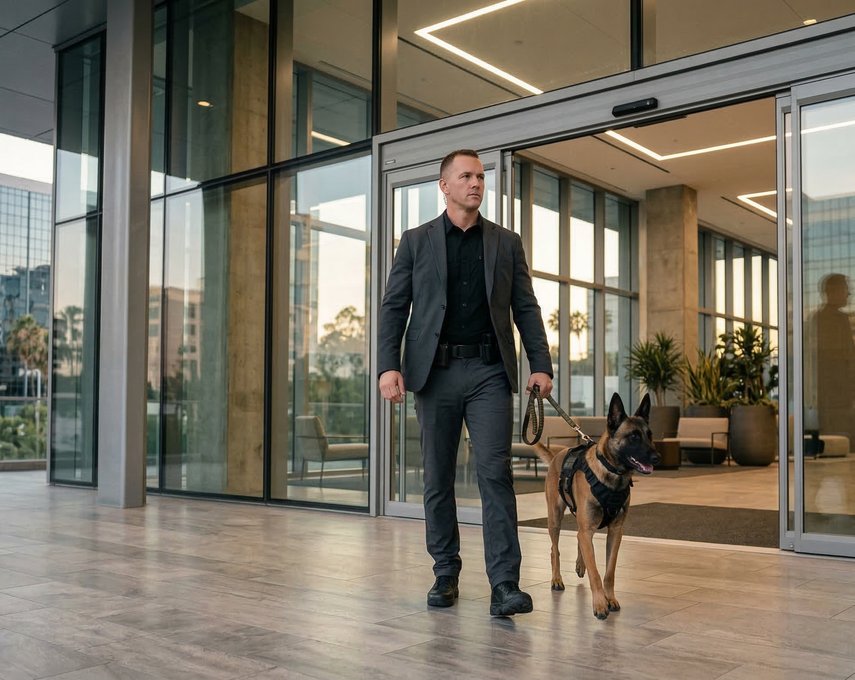 David Boone discussing Pentagon K9 detection services